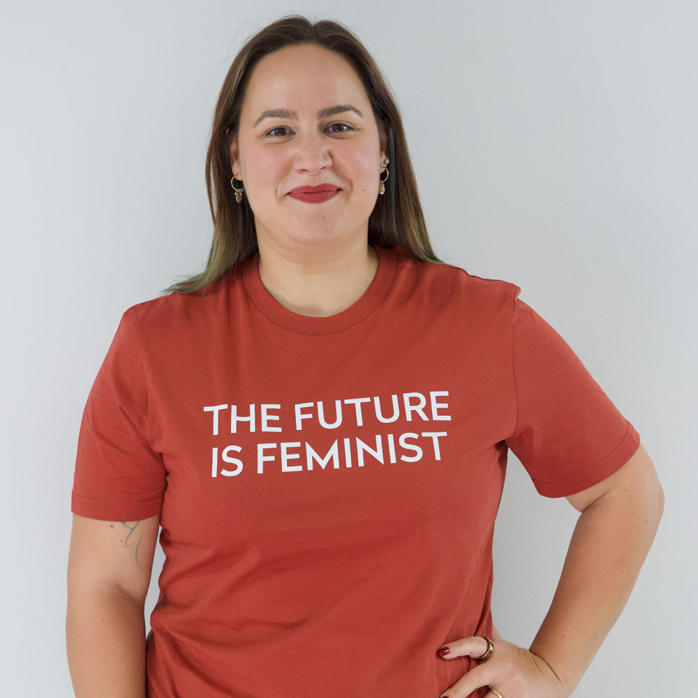 Vihreät Naiset The Future is Feminist - t-paita Earthy red