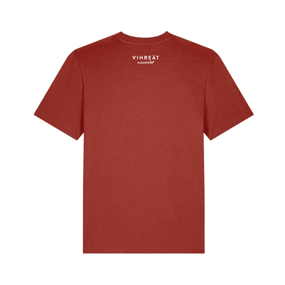 Vihreät naiset t-paita värissä Earthy red selkäpuoli